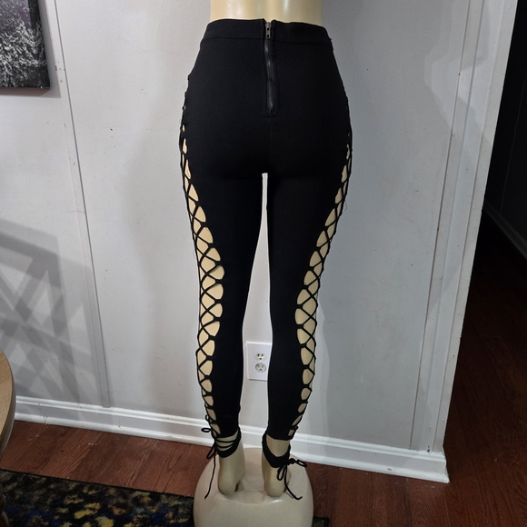 Fashion Nova Black Crisscross Leggings - Picture 9 of 17